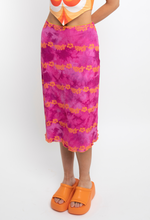 Load image into Gallery viewer, Pink Hibiscus Mesh Midi Skirt
