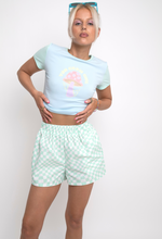 Load image into Gallery viewer, Green Checkerboard Elasticated Waist Shorts
