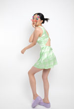 Load image into Gallery viewer, Green Tartan V-Neck Dress
