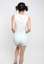 Load image into Gallery viewer, White and Pink Checkerboard Flower Tank Top
