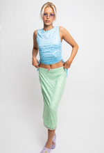 Load image into Gallery viewer, Green Ditsy Mesh Midi Skirt

