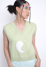 Load image into Gallery viewer, Green Yin Yang Knitted Sweater Vest
