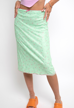 Load image into Gallery viewer, Green Ditsy Mesh Midi Skirt
