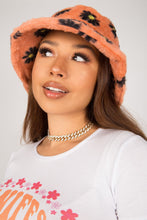 Load image into Gallery viewer, Peach Daisy Fluffy Bucket Hat
