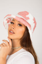 Load image into Gallery viewer, Pale Pink Cow Fluffy Bucket Hat
